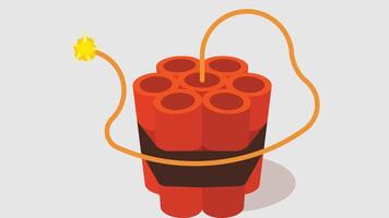 Dynamite explosion sticks with fuser isolated vector