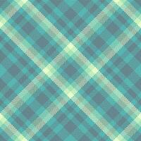 Jersey fabric texture pattern, domestic background tartan plaid. Perfection seamless check textile in light and soft teal colors. vector