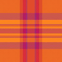 Outfit texture fabric, drawing plaid tartan seamless. Sketch check background pattern textile in red and vivid tangerine colors. vector