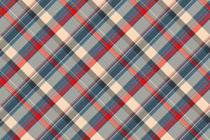 Japanese plaid texture pattern, row textile check. Pretty fabric seamless background tartan in cyan and red colors. vector