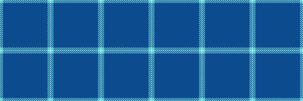 Machinery texture textile background, textured check fabric plaid. Industrial seamless tartan pattern in blue and cyan colors. vector