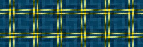 Fiber background fabric seamless, striped check tartan textile. Illustration plaid texture pattern in cyan and atlantic colors. vector