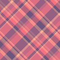 Nostalgic textile seamless check, reel pattern tartan texture. Thanksgiving plaid background fabric in red and violet colors. vector