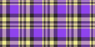 Picture textile tartan seamless, pretty pattern texture . Illustration check plaid background fabric in dark and violet colors. vector