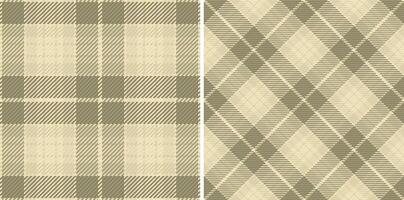 Seamless pattern plaid of fabric background with a check textile texture tartan. Set in earth colors for october fashion trends. vector