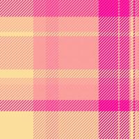 Stitch texture check, loft fabric plaid pattern. Variety background seamless textile tartan in red and amber colors. vector