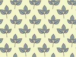 Hand drawn floral pattern design. Simple ornament with plant and leaf. vector