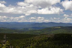 A Scenic View From A Mountaintop in The Adirondack Mountains on a Sunny Day photo
