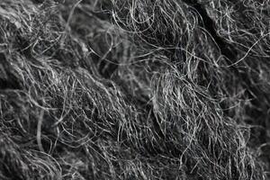 Close Up of Black Wool Textile Fabric Texture photo