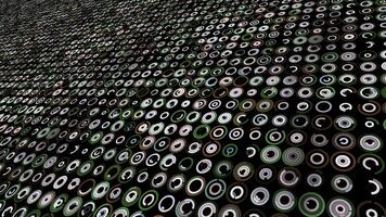 Glowing digital data circle lights blinking and spinning. Animation. Concept of AI technology. photo