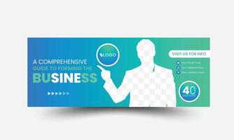 Modern digital marketing social media cover web banner template header or cover photo design expert in green color vector