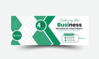Modern digital marketing social media cover web banner template header or cover photo design expert in green color vector