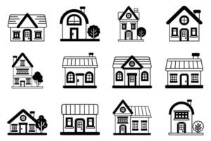 flat icon of house set on background vector