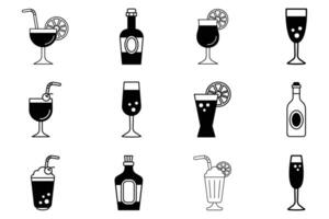 flat icon of beverage and drinks set on background vector