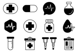 flat icon of medical pictograms set on background vector