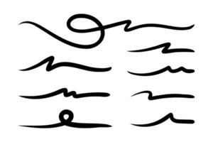 strokes, underlines, highlighter marker strokes, wave brush marks. vector