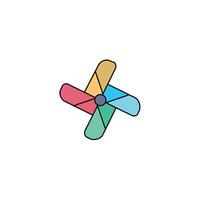 Children pinwheel flat icon illustration on a white background vector