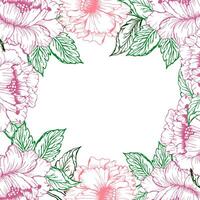 Spring floral frame for card or invite vector