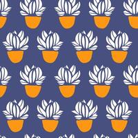 Cactus pastel color seamlees pattern, summer background vector