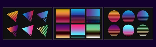 1980s Synthwave Toolkit Collection Over 80 Retro Elements for Creating Nostalgic Synth Graphics vector