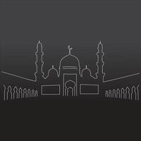 Mosque line art minimalist design. islamic ornament background. Continuous line drawing of muslim mosque can use for ramadan and eid mubarak event. illustration vector