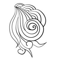 Doodle curl with ornate patterns, Zen coloring page for creativity vector