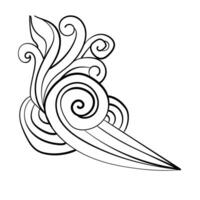 Meditative pattern with abstract curls, creative coloring page vector
