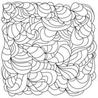 Abstract coloring page, meditative pattern lines for creative activity vector