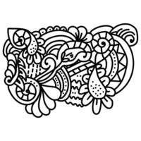 abstract doodle pattern coloring page for creativity, outline swirls and spirals vector