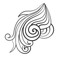 Curl doodle for creativity, zen coloring page with spiral vector
