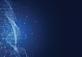 Big data visualization. Abstract technology innovation communication concept digital blue design background vector