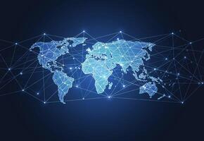 Global network connection. World map point and line composition concept of global business vector