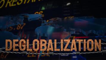 The deglobalization on world business chart image 3d rendering. photo