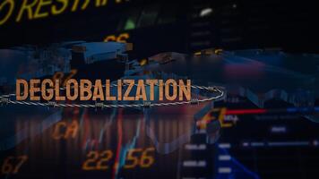 The deglobalization on world business chart image 3d rendering. photo