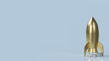 The gold Rocket and coins for Business concept 3d rendering. photo