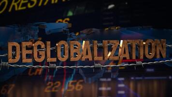 The deglobalization on world business chart image 3d rendering. photo