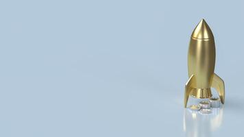 The gold Rocket and coins for Business concept 3d rendering. photo