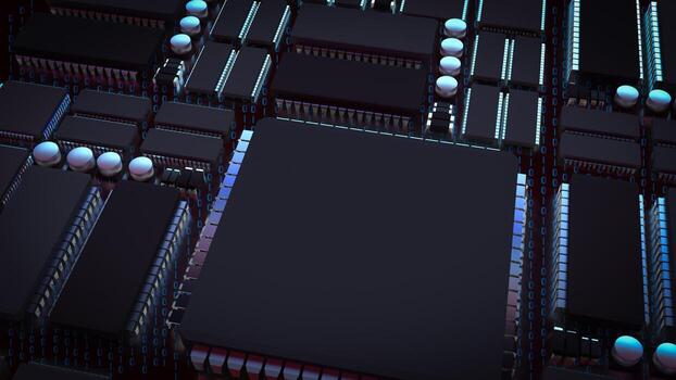 The Printed Circuit Board or PCB for Technology concept 3d rendering. photo