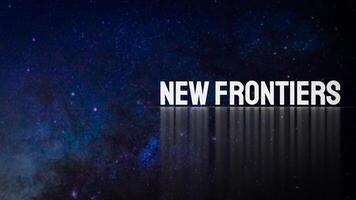 The New frontiers text on space Background 3d rendering. photo