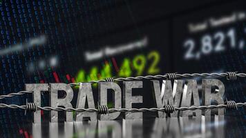 The Trade war text on Business Background for Business 3d rendering. photo