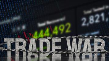 The Trade war text on Business Background for Business 3d rendering. photo