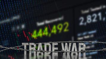 The Trade war text on Business Background for Business 3d rendering. photo