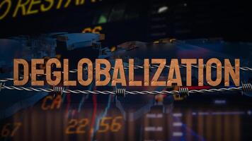 The deglobalization on world business chart image 3d rendering. photo