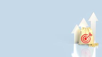 The Money Bag and target icon for earn or finance concept 3d rendering. photo