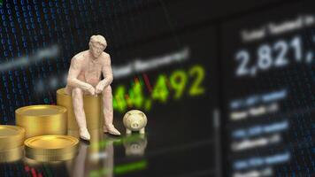 The Business man and coins for earn or finance concept 3d rendering. photo