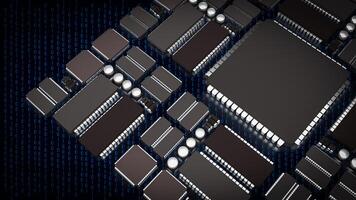 The Ic and pcb Board for technology or it concept 3d rendering. photo