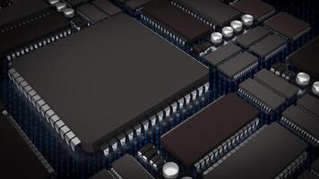 The Ic and pcb Board for technology or it concept 3d rendering. photo