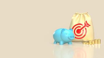 The Piggy Bank and coins for earn or finance concept 3d rendering. photo