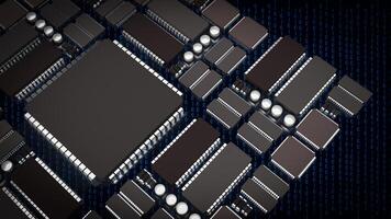 The Ic and pcb Board for technology or it concept 3d rendering. photo
