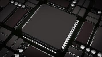 The Ic and pcb Board for technology or it concept 3d rendering. photo
